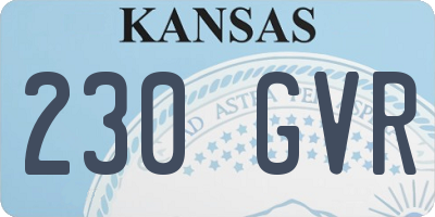KS license plate 230GVR