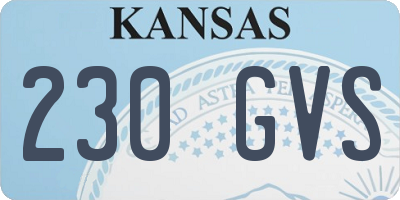 KS license plate 230GVS
