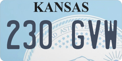 KS license plate 230GVW