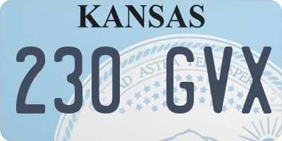 KS license plate 230GVX