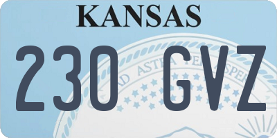 KS license plate 230GVZ