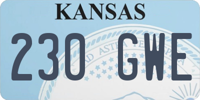 KS license plate 230GWE