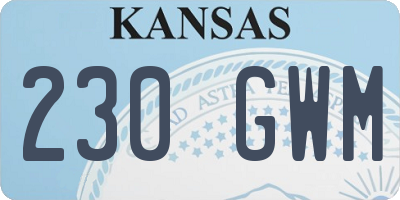 KS license plate 230GWM