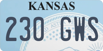 KS license plate 230GWS