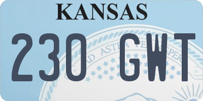 KS license plate 230GWT