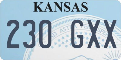 KS license plate 230GXX
