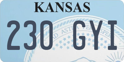 KS license plate 230GYI