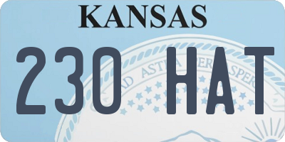 KS license plate 230HAT