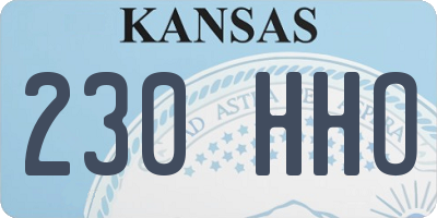 KS license plate 230HHO