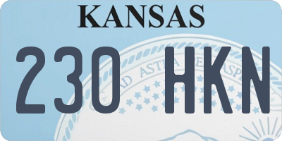 KS license plate 230HKN