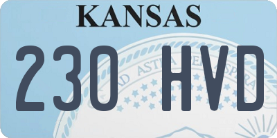 KS license plate 230HVD