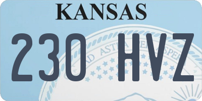 KS license plate 230HVZ