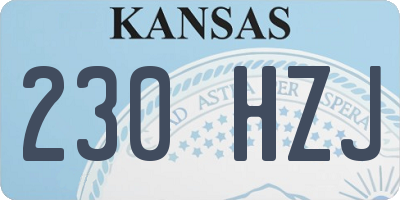 KS license plate 230HZJ