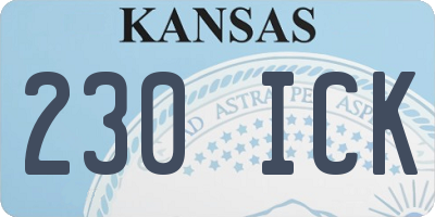 KS license plate 230ICK