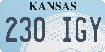 KS license plate 230IGY