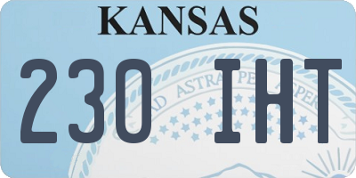 KS license plate 230IHT