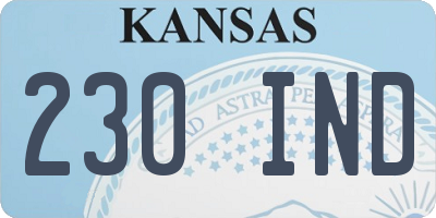 KS license plate 230IND