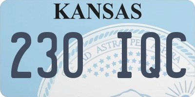 KS license plate 230IQC