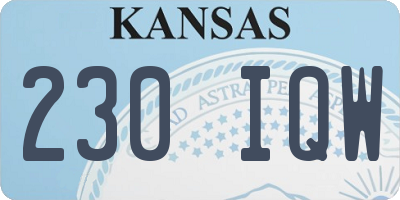 KS license plate 230IQW