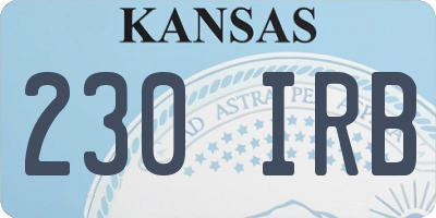 KS license plate 230IRB
