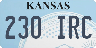 KS license plate 230IRC