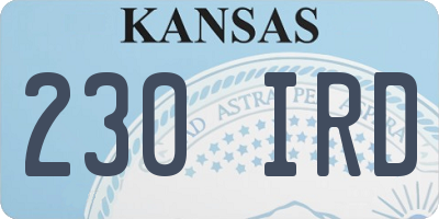 KS license plate 230IRD