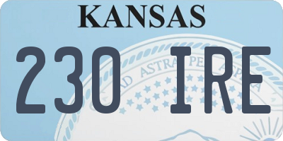 KS license plate 230IRE