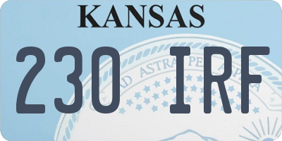 KS license plate 230IRF