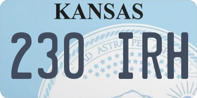 KS license plate 230IRH