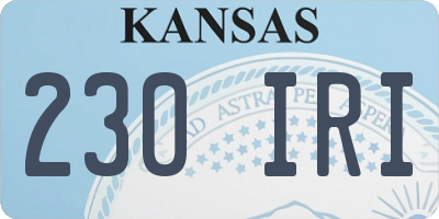 KS license plate 230IRI