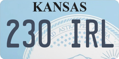 KS license plate 230IRL