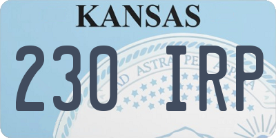 KS license plate 230IRP