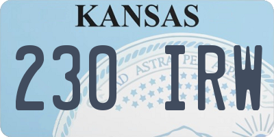 KS license plate 230IRW