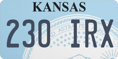 KS license plate 230IRX