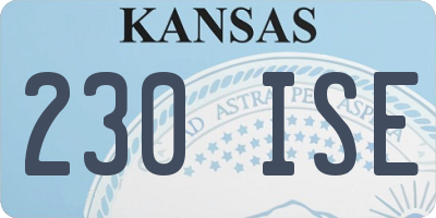 KS license plate 230ISE