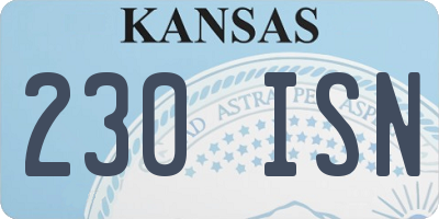 KS license plate 230ISN