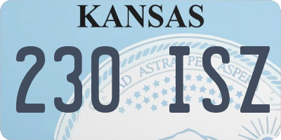 KS license plate 230ISZ
