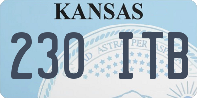 KS license plate 230ITB