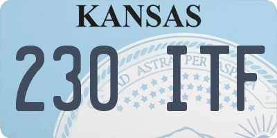KS license plate 230ITF