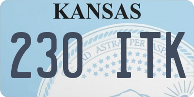 KS license plate 230ITK
