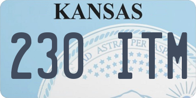 KS license plate 230ITM