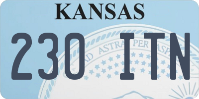 KS license plate 230ITN