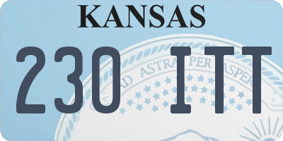 KS license plate 230ITT