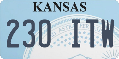 KS license plate 230ITW
