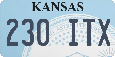 KS license plate 230ITX