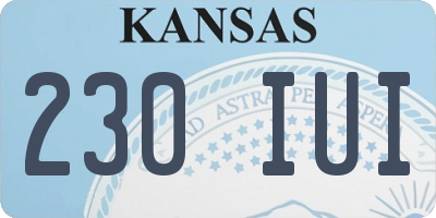KS license plate 230IUI