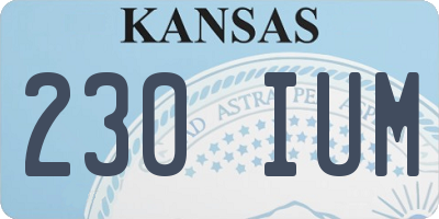 KS license plate 230IUM