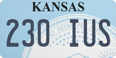 KS license plate 230IUS