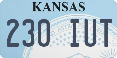KS license plate 230IUT