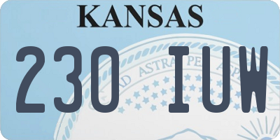 KS license plate 230IUW